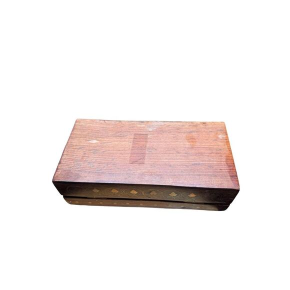 Vintage 1950’s India Keepsake Decorative Rosewood Jewelry Trinket Box - Picture 6 of 6